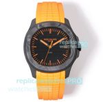 Swiss Clone DIW Patek Philippe Aquanaut 5167 Carbon Case Orange Rubber Strap Watch 